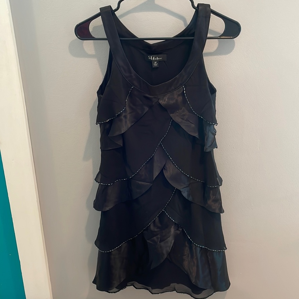S.L. Fabrics size 4P Dress glitter black